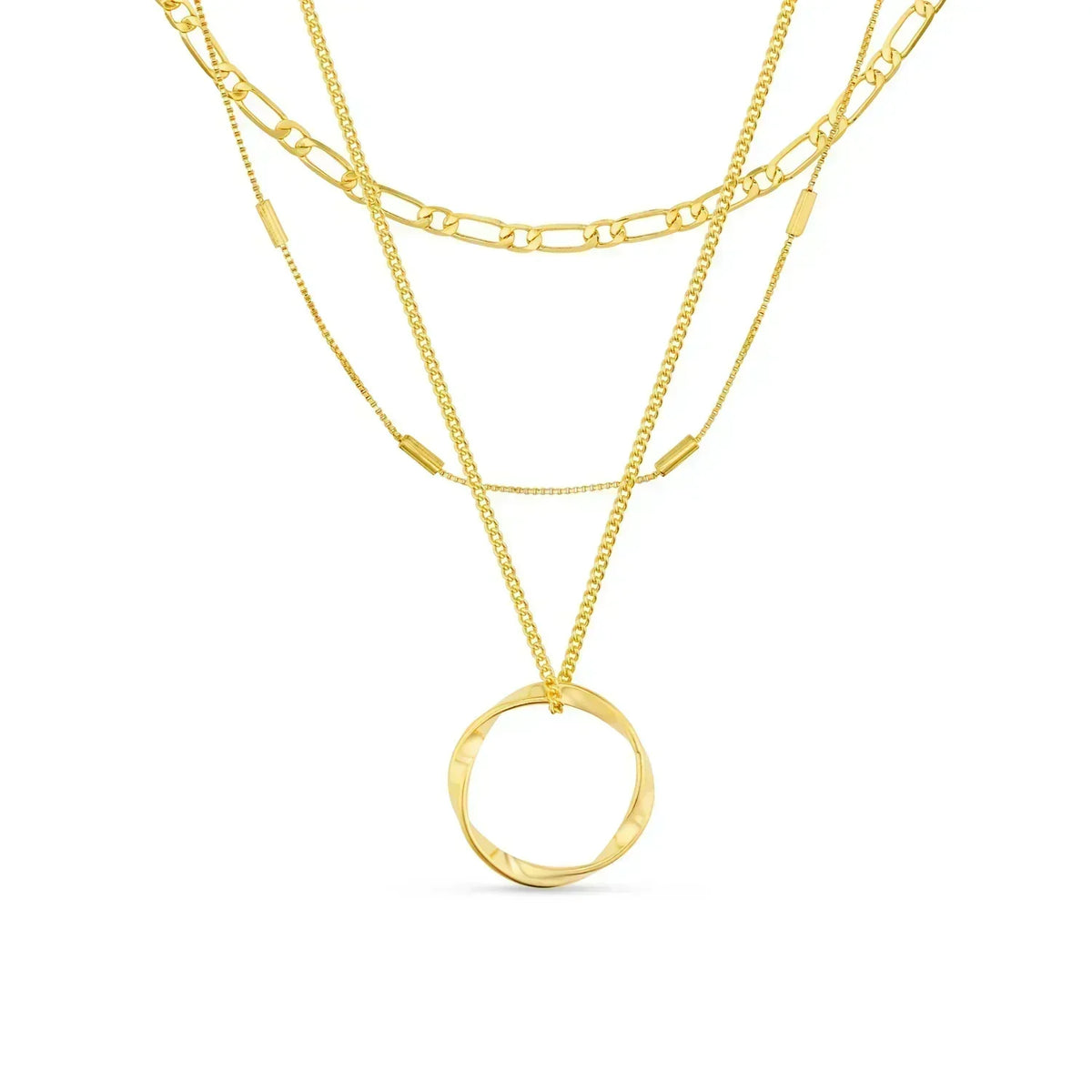 Circa™ | Gold Open Circle Three Row Necklace