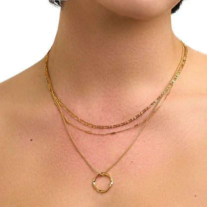 Circa™ | Gold Open Circle Three Row Necklace